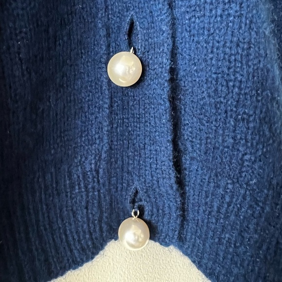 Beautiful Alexa Chung Karlin Cashmere Silk Blend Cardigan Pearl Buttons Small - Picture 8 of 14